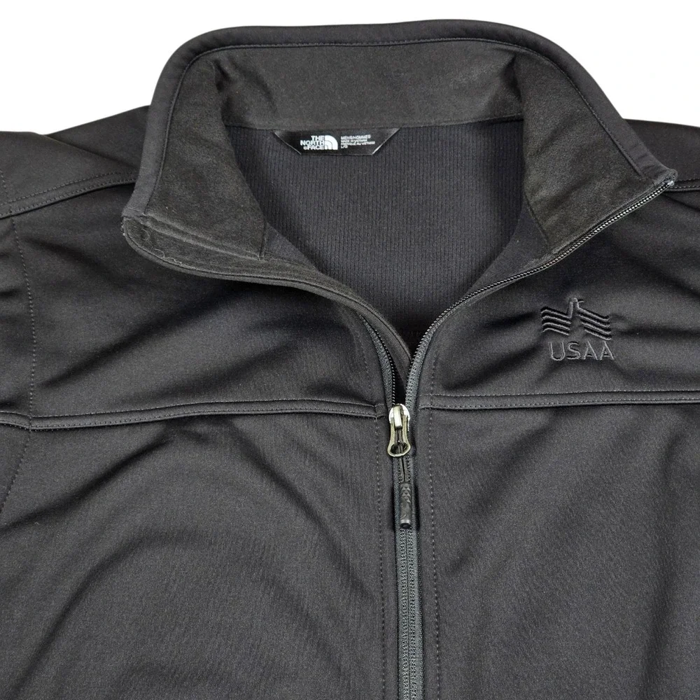 The North Face Windwall Black Soft Shell Performance Vest- Men's Sz L USAA LOGO